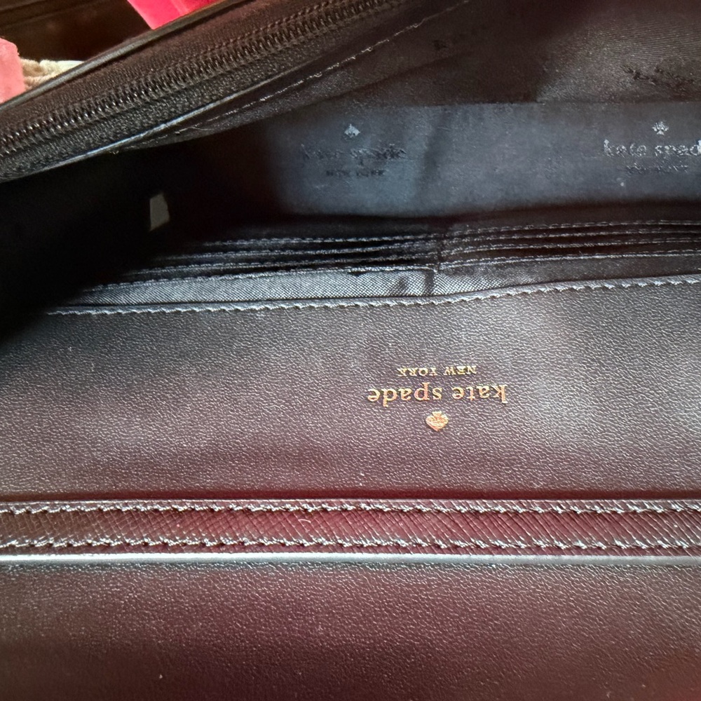 kate spade black leather crossbody with gold chain detail - Picture 6 of 9